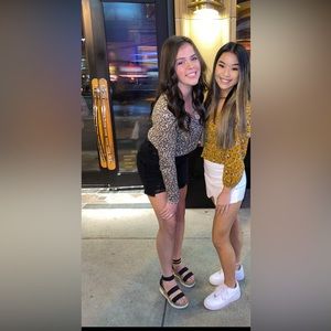 Buckle Cheetah Print Long Sleeve Top